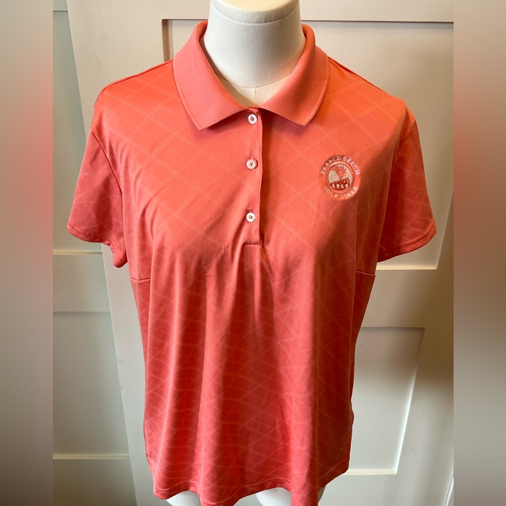 NWOT- adidas climacool Coral Pebble Beach Golf Polo- Size XL
